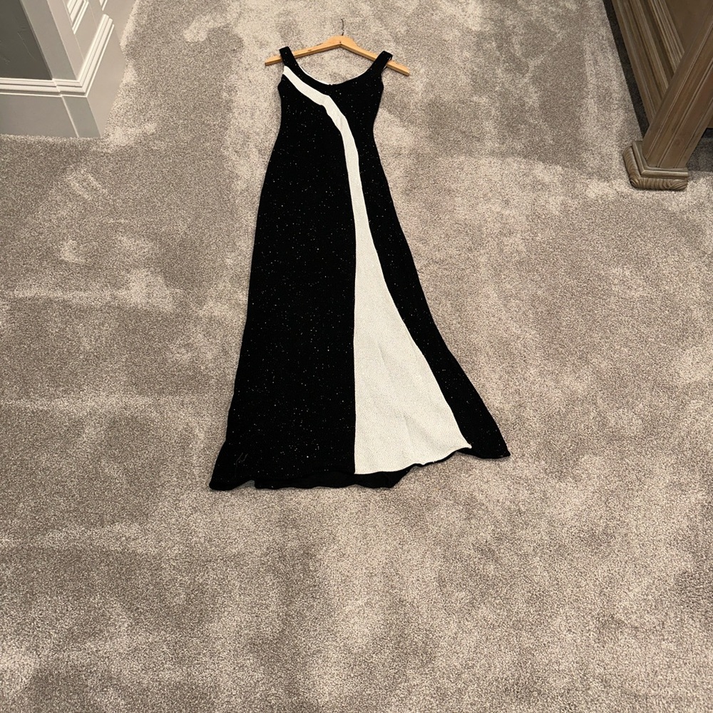Blondie Nites Black and White sparkly evening Dress